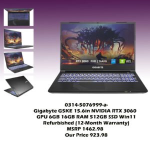 0314-5076999-a-Gigabyte G5KE 15.6in NVIDIA RTX 3060 GPU 6GB 16GB RAM 512GB SSD Win11 (Refurbished 12-Month Warranty) MSRP 1462.98 Our Price 923.98_v02 copy